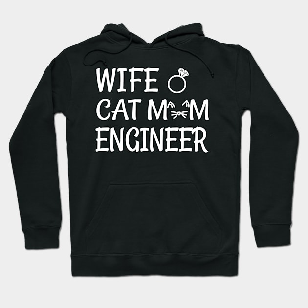 wife cat mom engineer Hoodie by Elhisodesigns